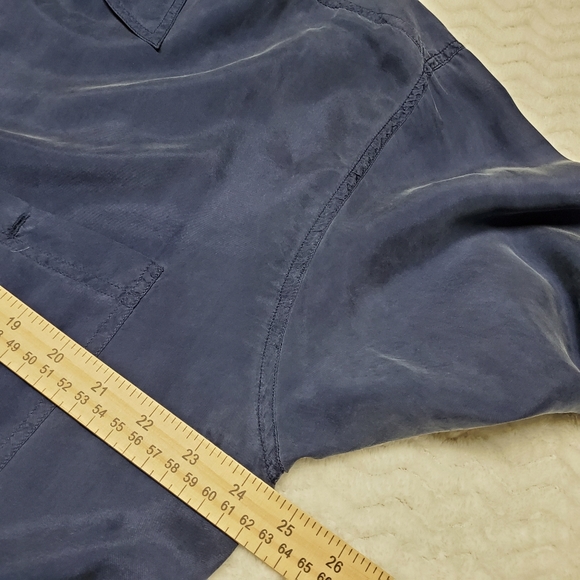 LUTAR CLASSICS MENS 100% SILK BLUE BUTTON UP SHIRT LARGE - Picture 3 of 8